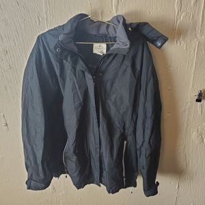 St John's bay winter jacket black xl full zip buttons + detachable hood